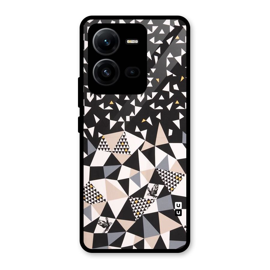 Abstract Varied Triangles Glass Back Case for Vivo V25