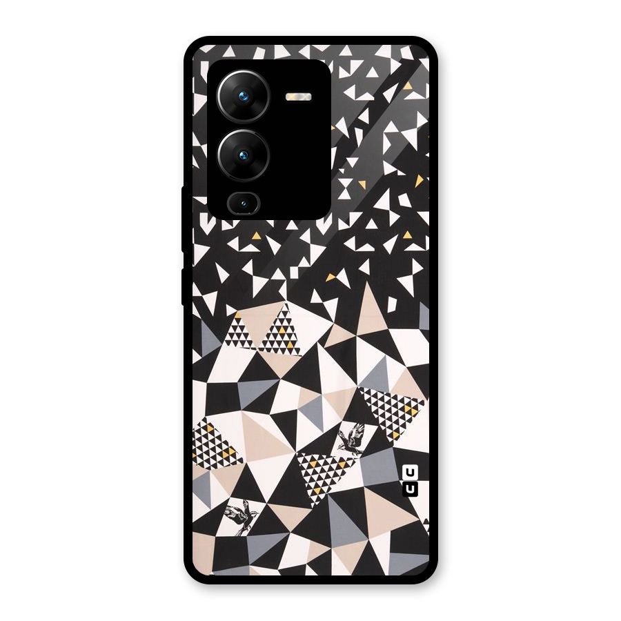 Abstract Varied Triangles Glass Back Case for Vivo V25 Pro