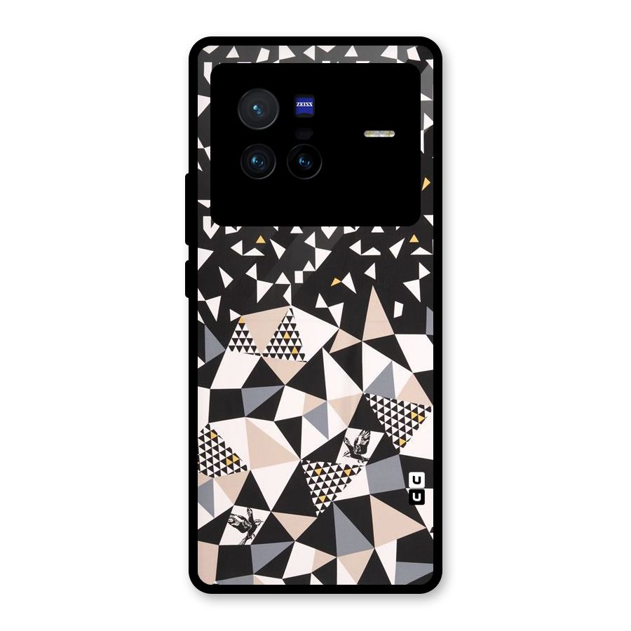 Abstract Varied Triangles Glass Back Case for Vivo X80