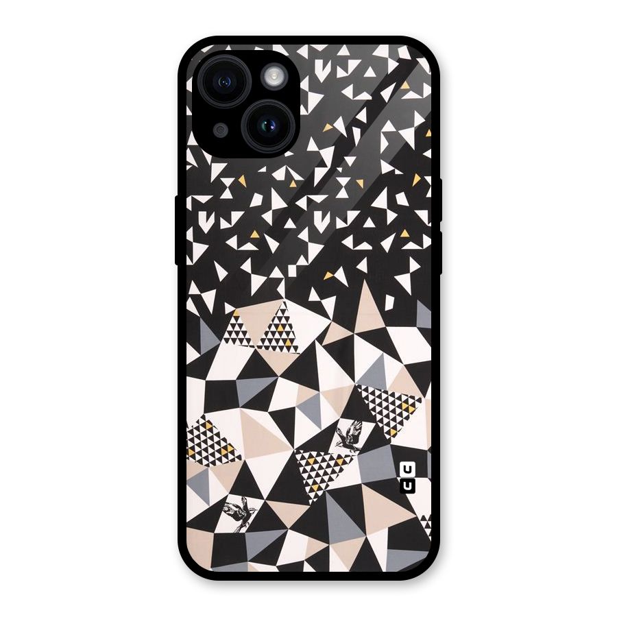 Abstract Varied Triangles Glass Back Case for iPhone 14