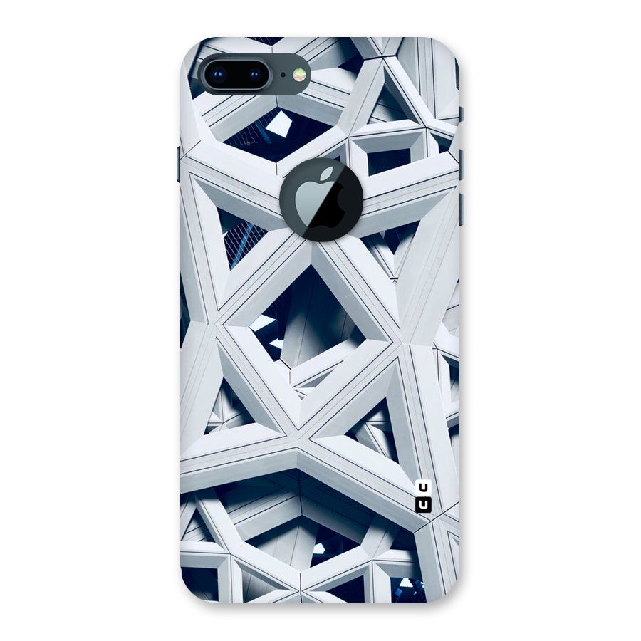 Abstract White Lines Back Case for iPhone 7 Plus Logo Cut