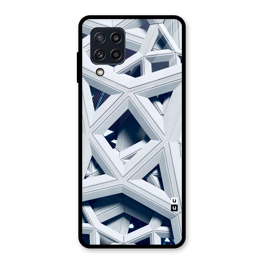 Abstract White Lines Glass Back Case for Galaxy M32