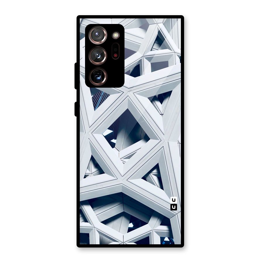 Abstract White Lines Glass Back Case for Galaxy Note 20 Ultra 5G