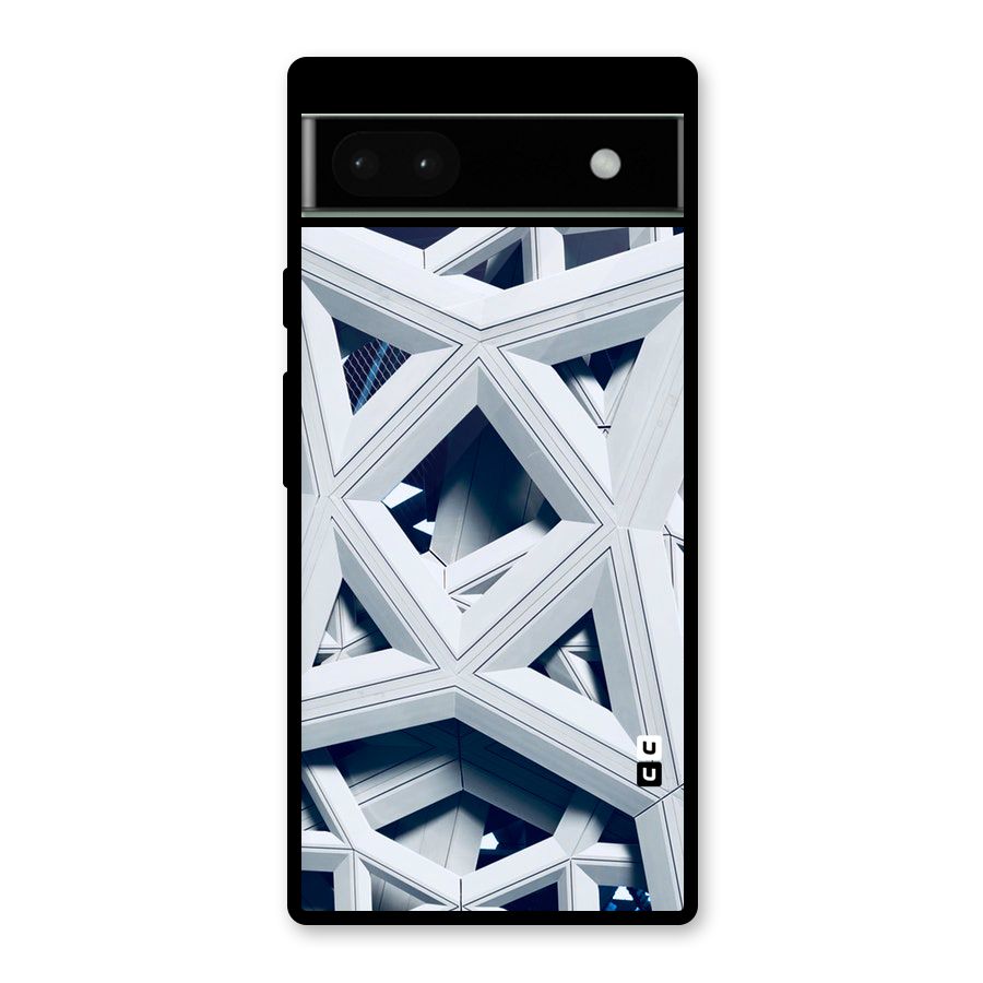 Abstract White Lines Glass Back Case for Google Pixel 6a