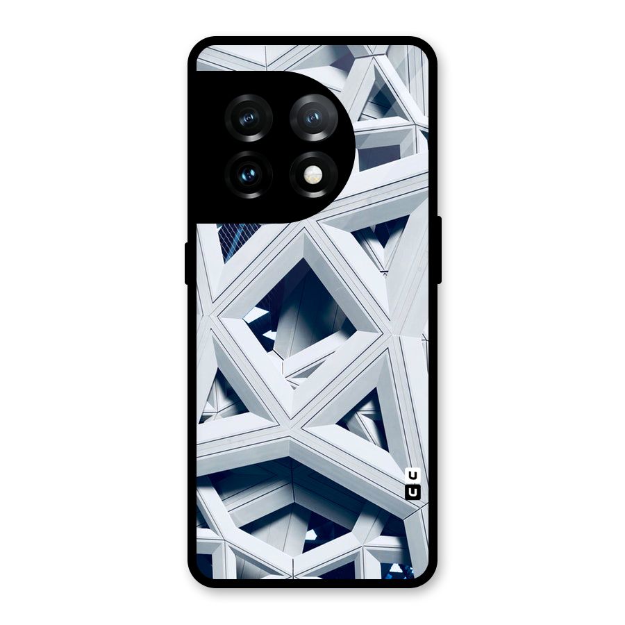Abstract White Lines Glass Back Case for OnePlus 11