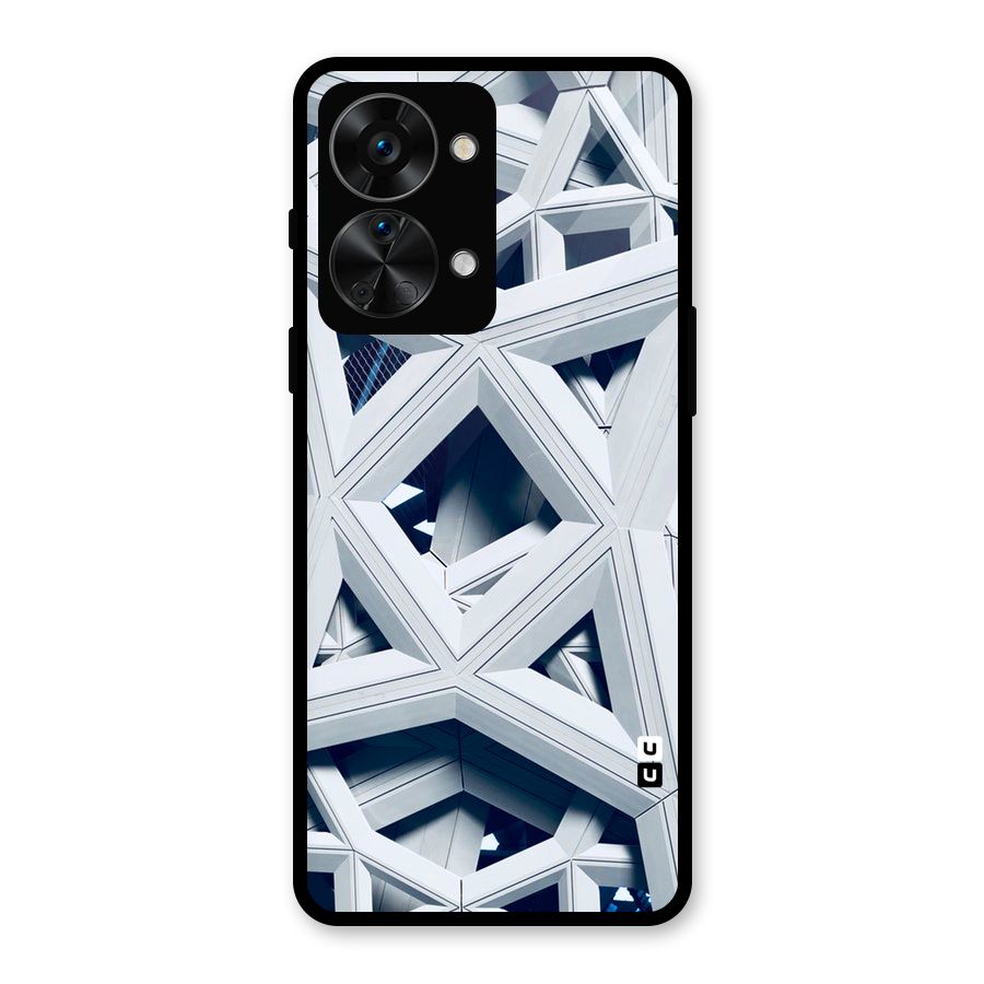 Abstract White Lines Glass Back Case for OnePlus Nord 2T