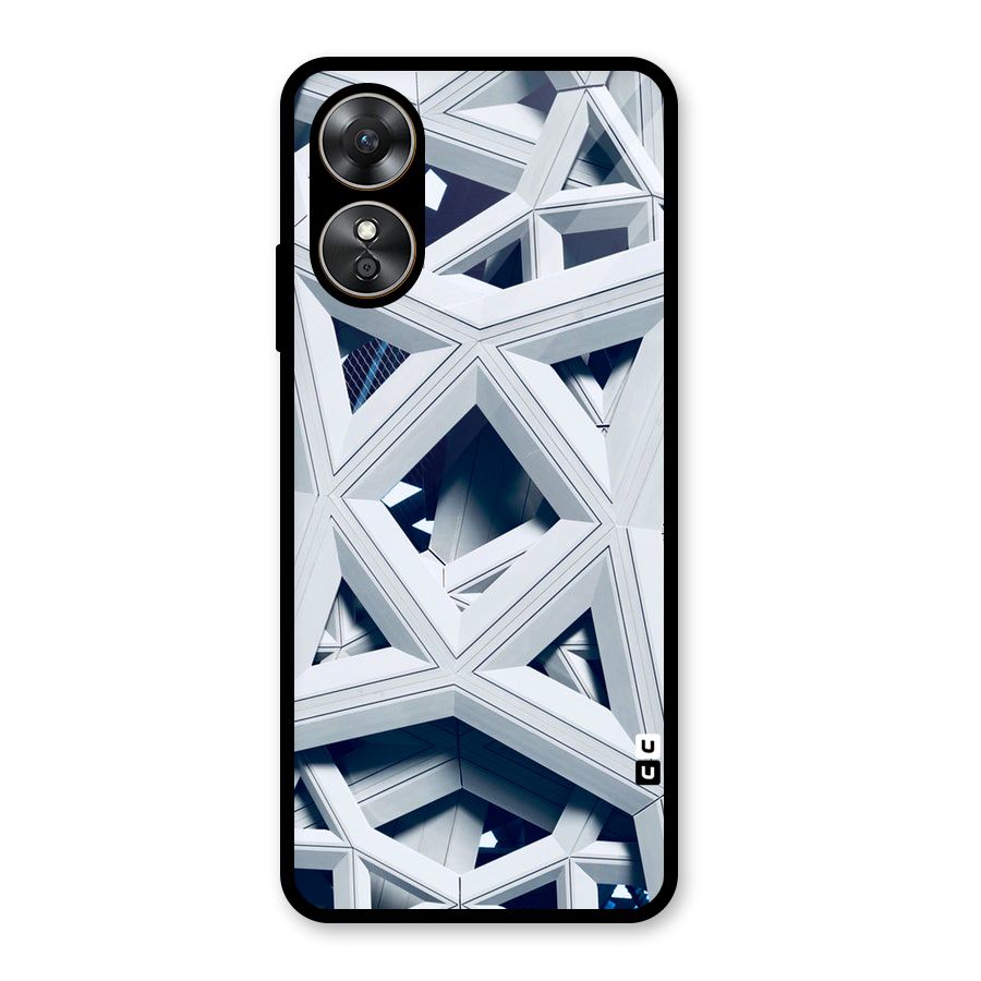 Abstract White Lines Glass Back Case for Oppo A17