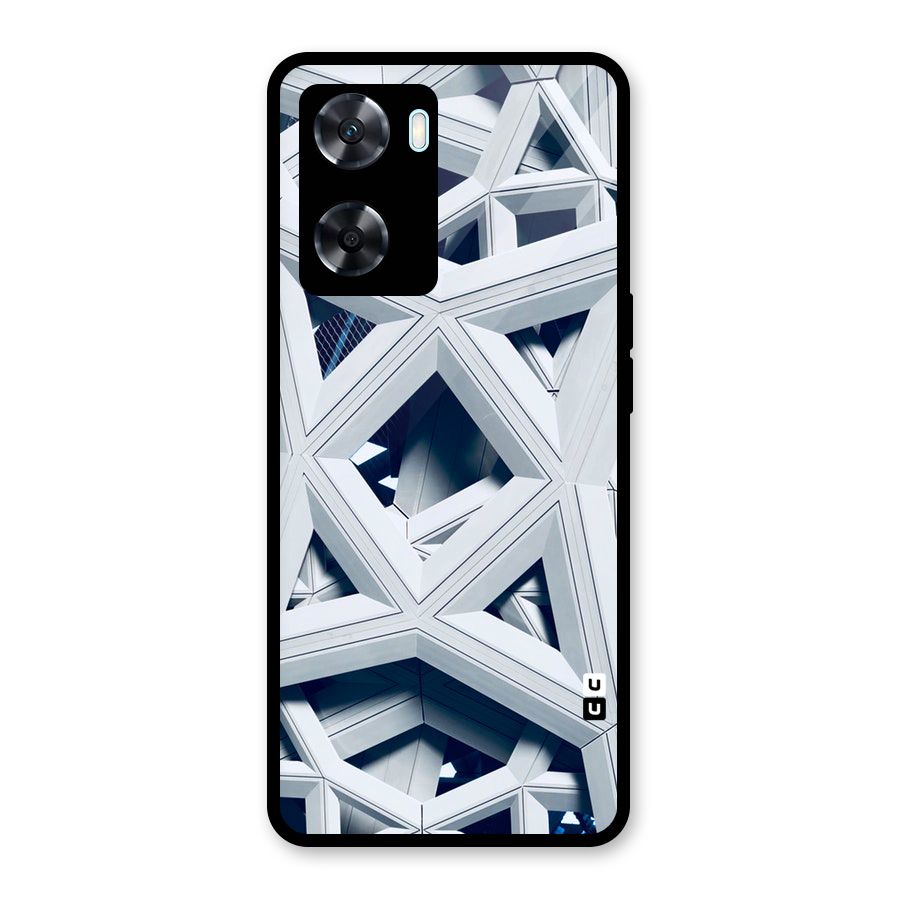 Abstract White Lines Glass Back Case for Oppo A77