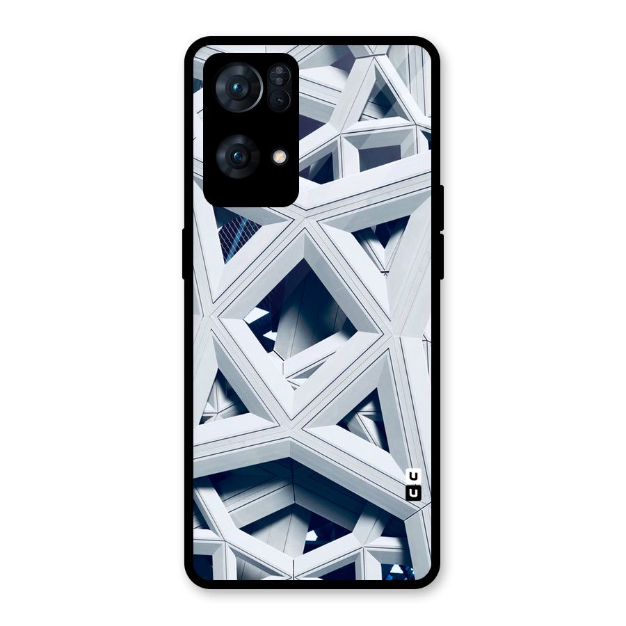 Abstract White Lines Glass Back Case for Oppo Reno7 Pro 5G