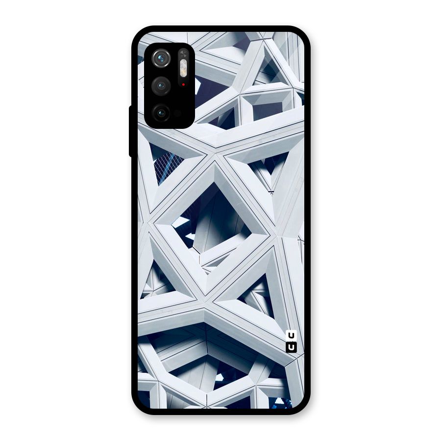 Abstract White Lines Glass Back Case for Poco M3 Pro 5G
