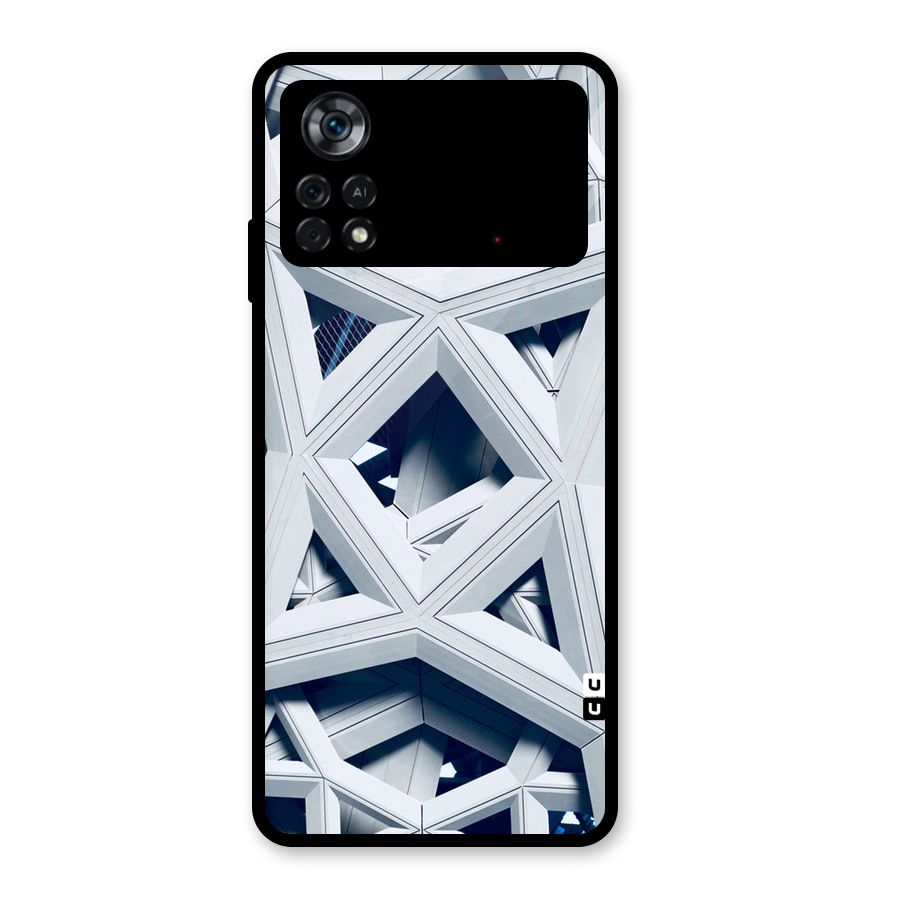 Abstract White Lines Glass Back Case for Poco X4 Pro 5G