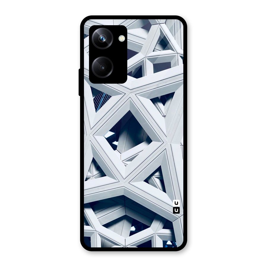 Abstract White Lines Glass Back Case for Realme 10 Pro