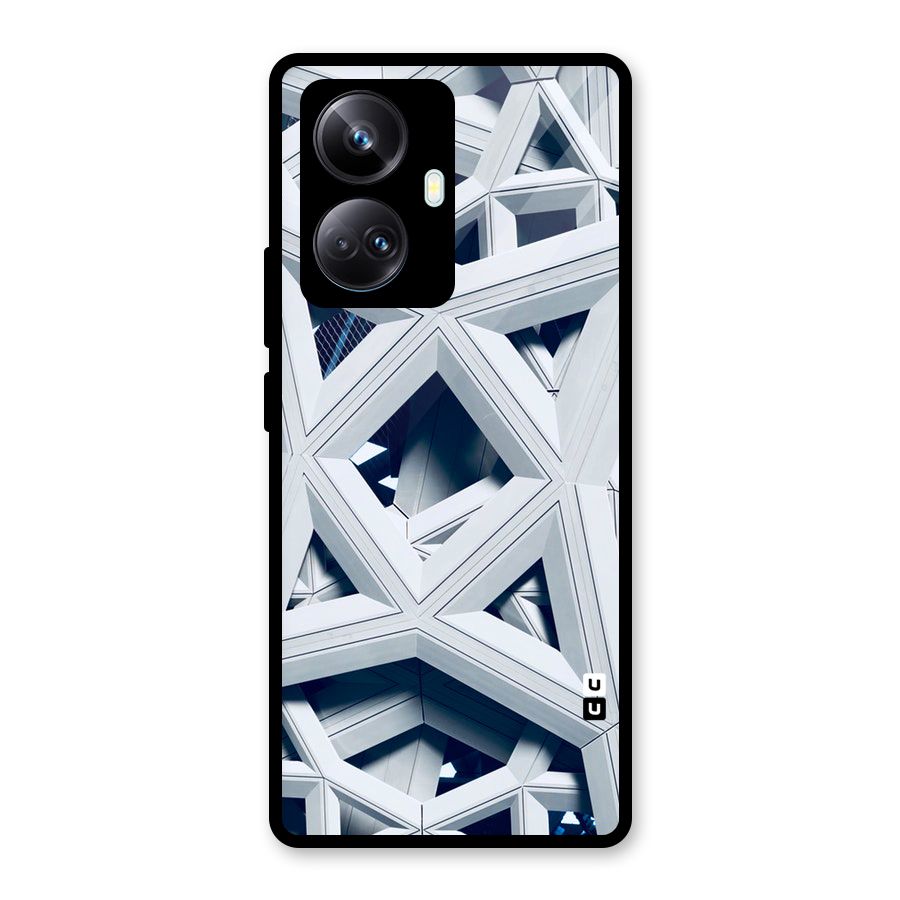 Abstract White Lines Glass Back Case for Realme 10 Pro Plus