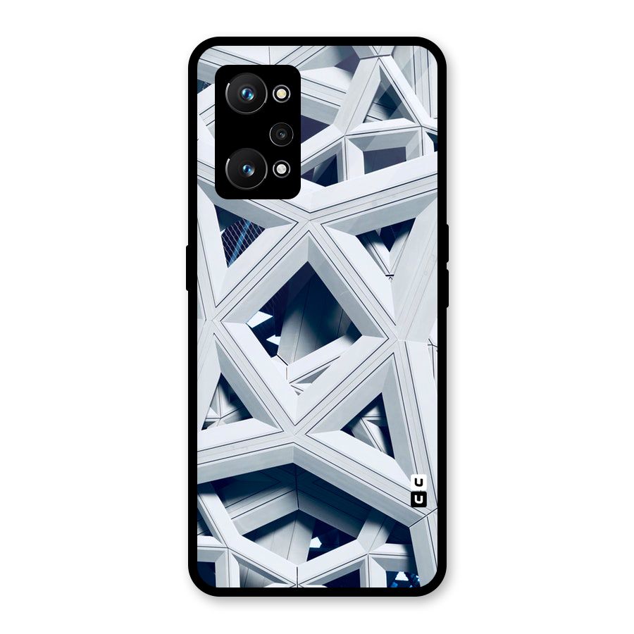 Abstract White Lines Glass Back Case for Realme GT Neo 3T