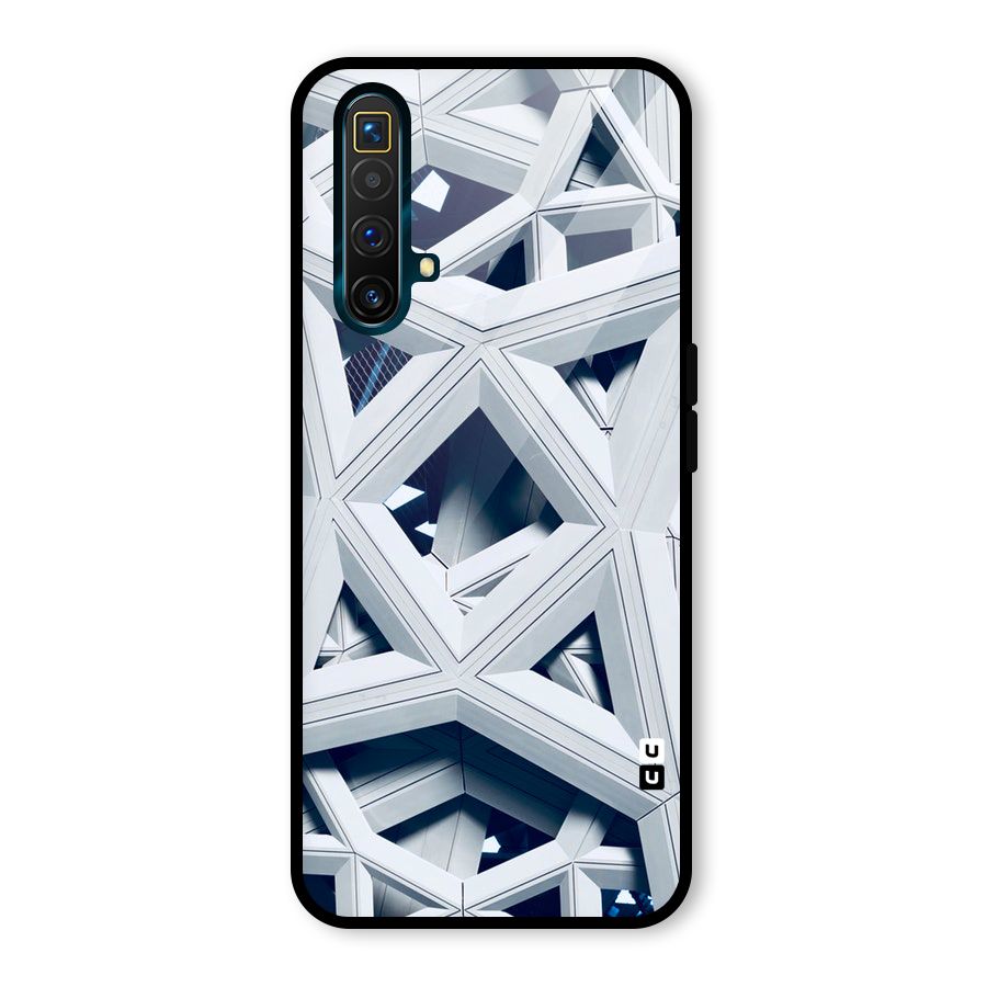 Abstract White Lines Glass Back Case for Realme X3 SuperZoom