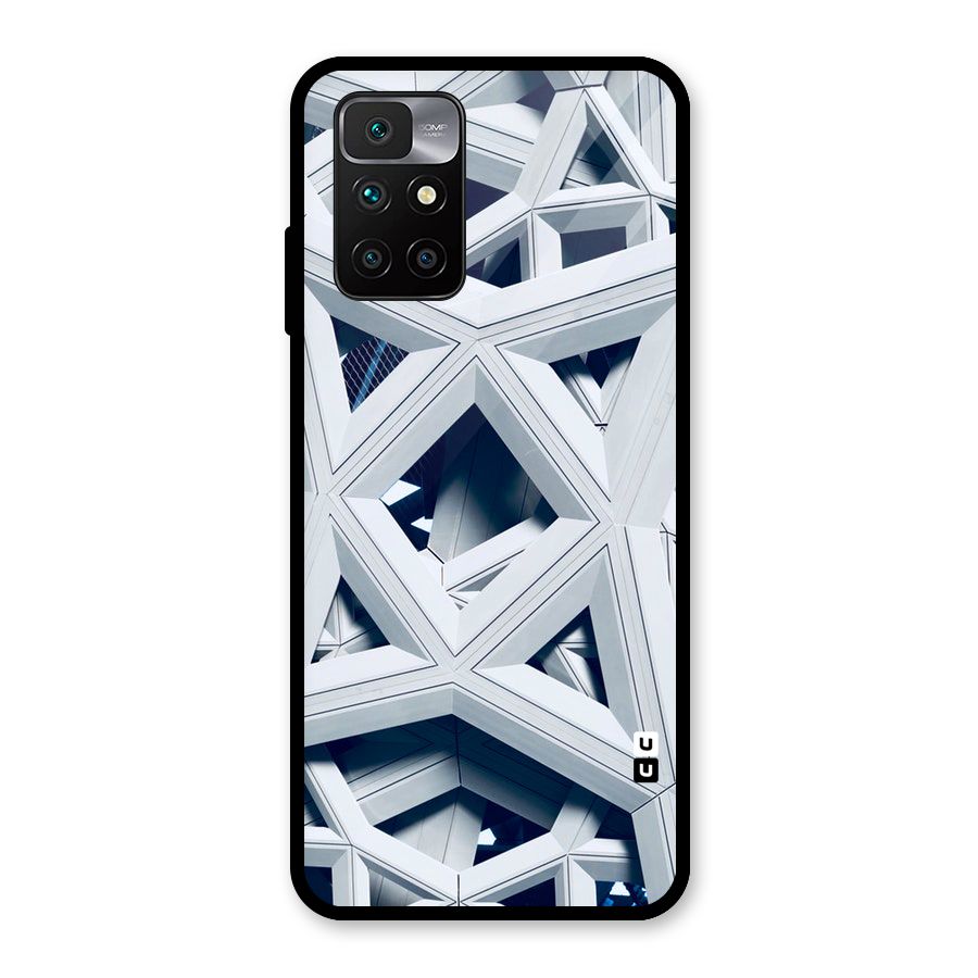 Abstract White Lines Glass Back Case for Redmi 10 Prime