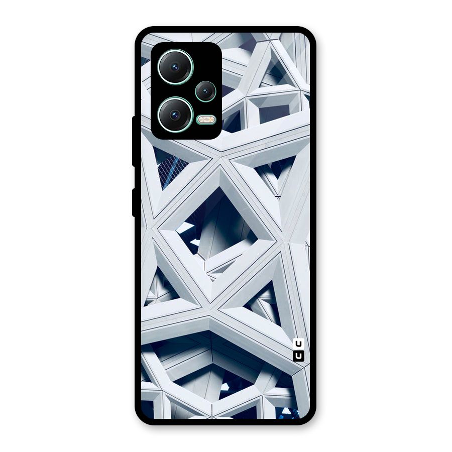 Abstract White Lines Glass Back Case for Redmi Note 12 5G