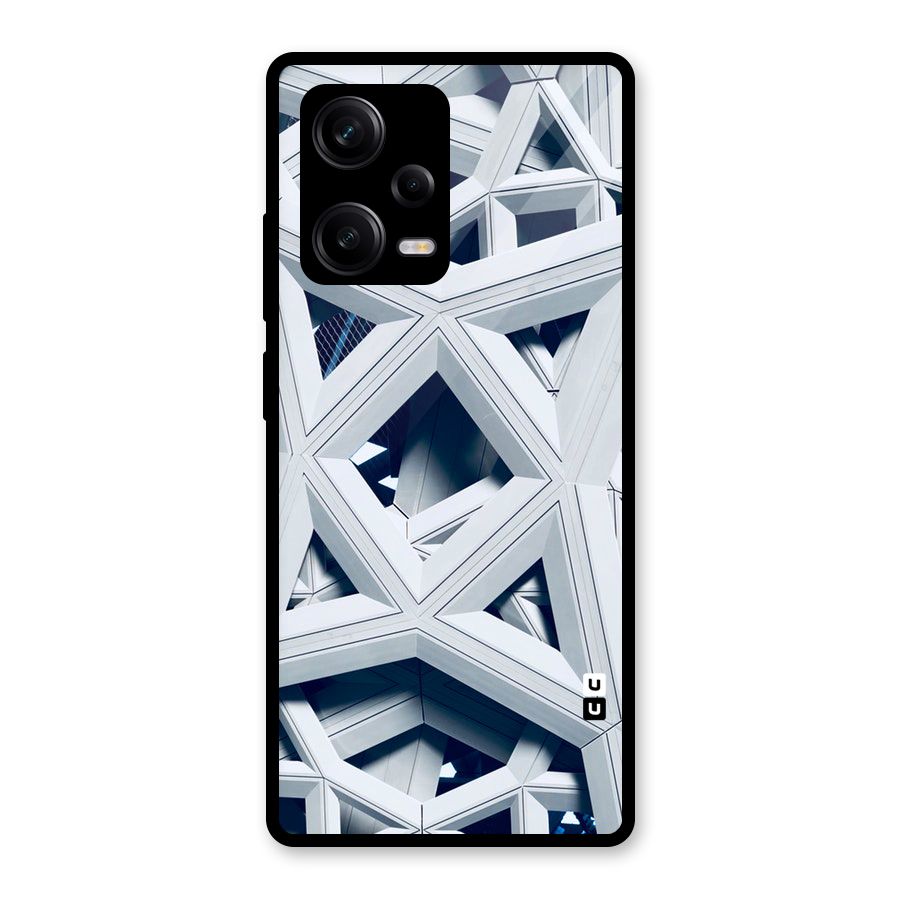 Abstract White Lines Glass Back Case for Redmi Note 12 Pro