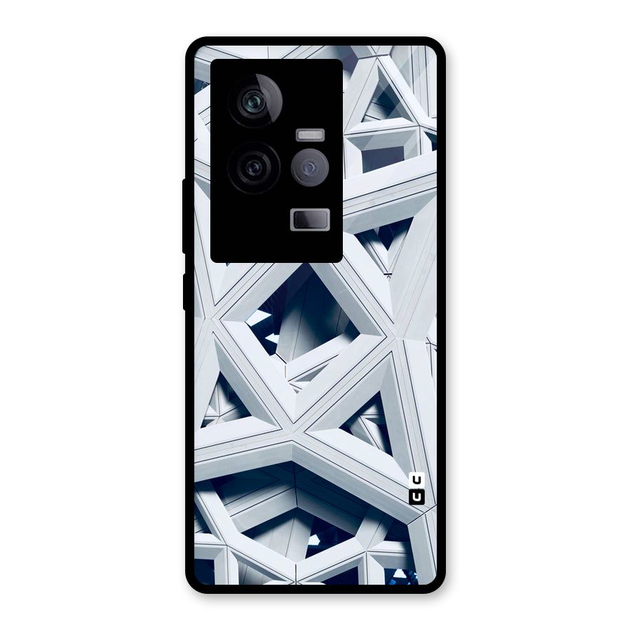 Abstract White Lines Glass Back Case for Vivo iQOO 11 5G
