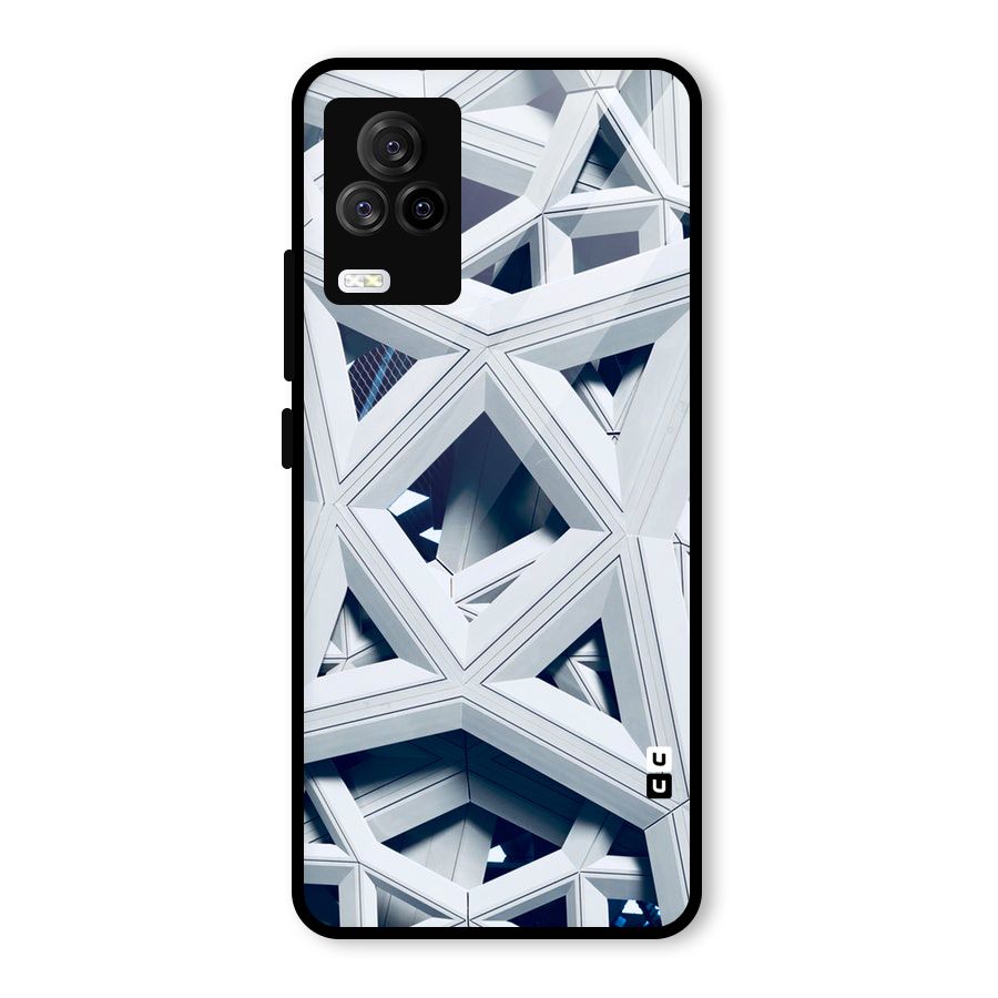 Abstract White Lines Glass Back Case for Vivo iQOO 7 Legend 5G