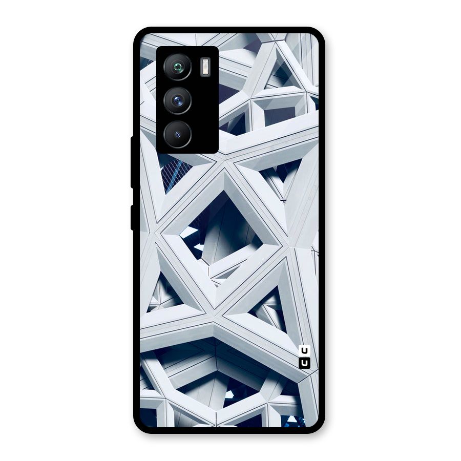 Abstract White Lines Glass Back Case for Vivo iQOO 9 SE