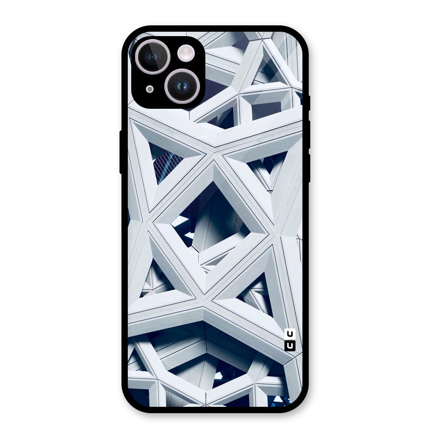 Abstract White Lines Glass Back Case for iPhone 14 Plus