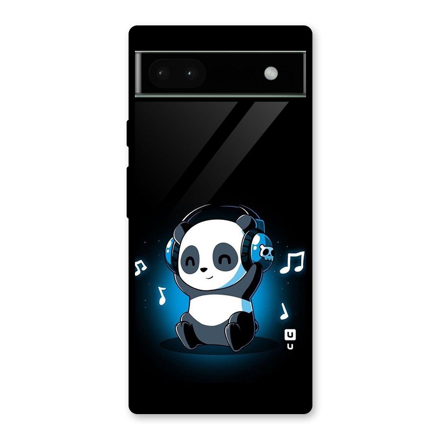 Adorable Panda Enjoying Music Glass Back Case for Google Pixel 6a
