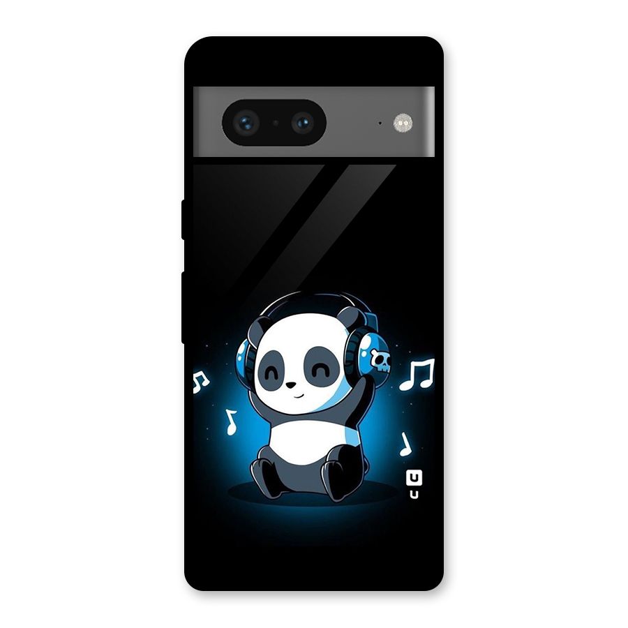 Adorable Panda Enjoying Music Glass Back Case for Google Pixel 7