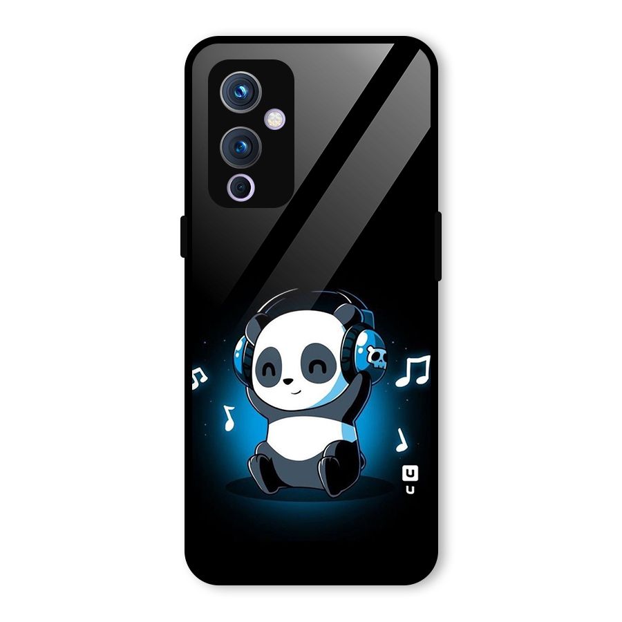 Adorable Panda Enjoying Music Glass Back Case for OnePlus 9