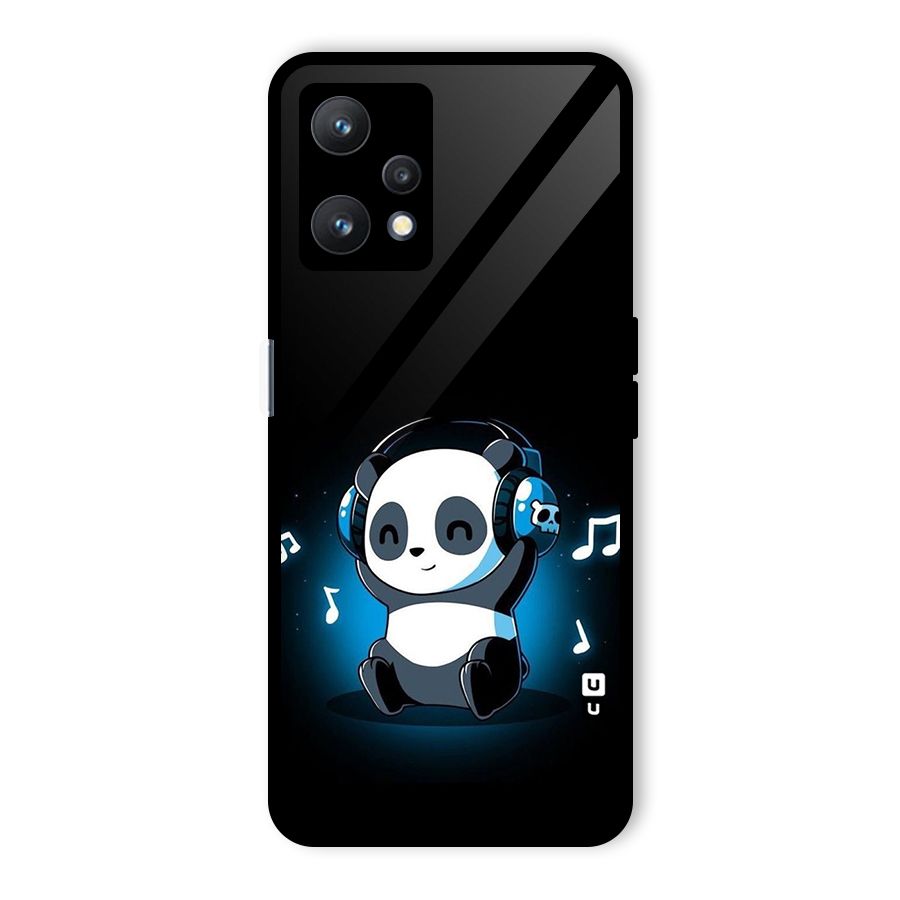 Adorable Panda Enjoying Music Glass Back Case for Realme 9 Pro 5G