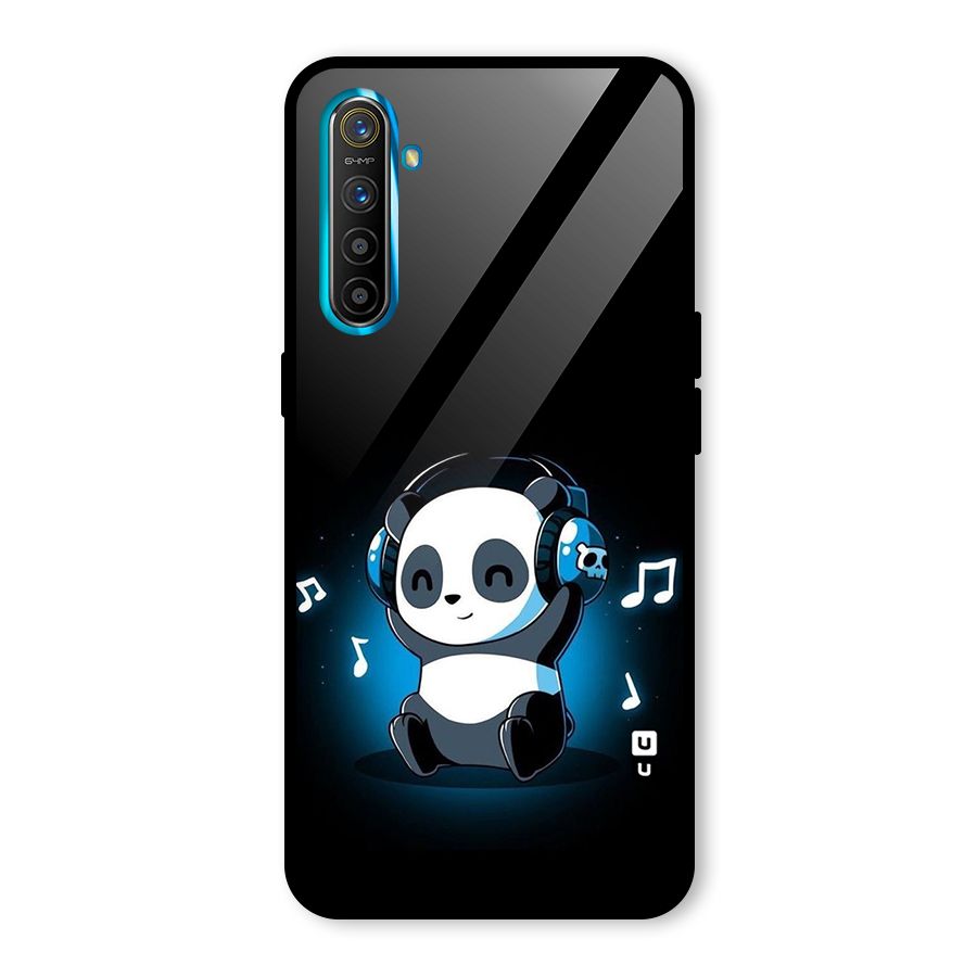 Adorable Panda Enjoying Music Glass Back Case for Realme X2