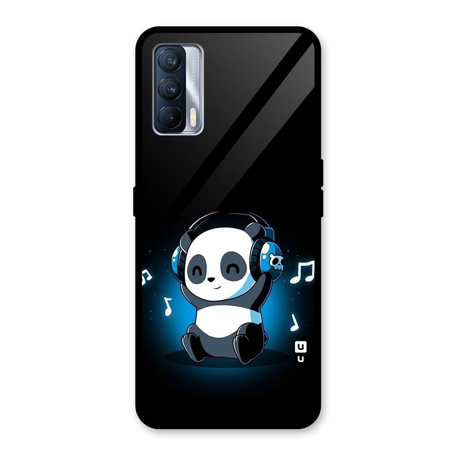 Adorable Panda Enjoying Music Glass Back Case for Realme X7