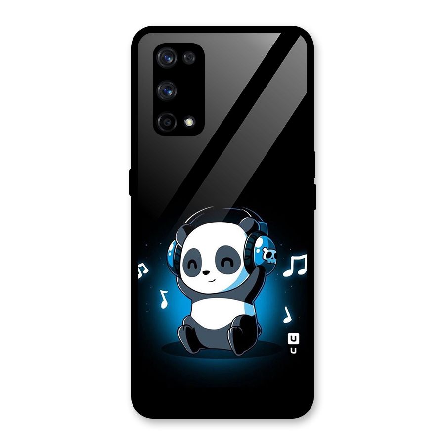 Adorable Panda Enjoying Music Glass Back Case for Realme X7 Pro