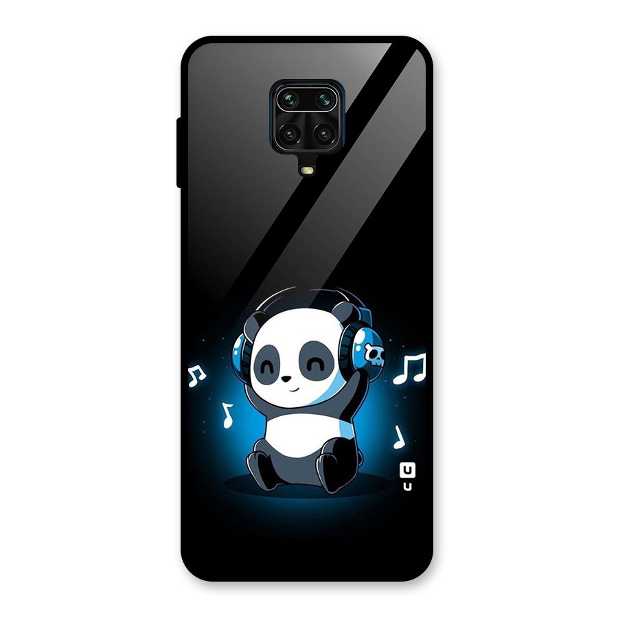 Adorable Panda Enjoying Music Glass Back Case for Redmi Note 10 Lite