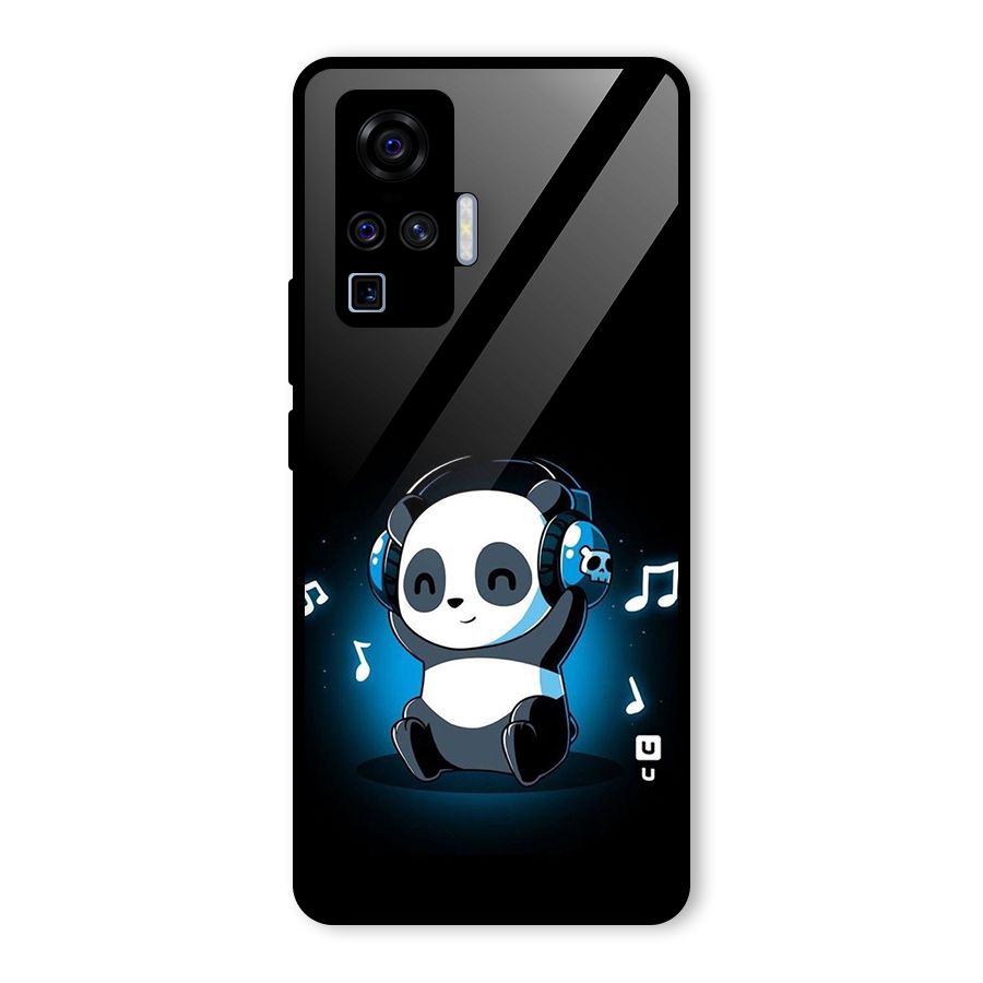 Adorable Panda Enjoying Music Glass Back Case for Vivo X50 Pro