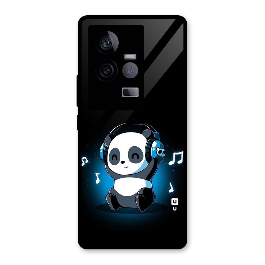 Adorable Panda Enjoying Music Glass Back Case for Vivo iQOO 11 5G