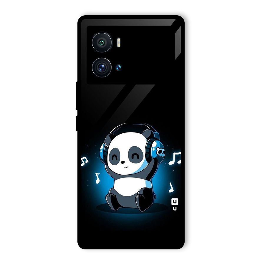 Adorable Panda Enjoying Music Glass Back Case for Vivo iQOO 9 Pro