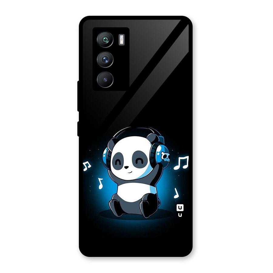 Adorable Panda Enjoying Music Glass Back Case for Vivo iQOO 9 SE