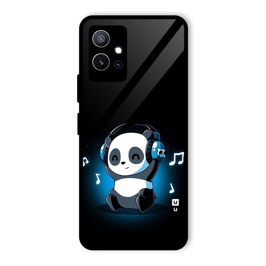 Adorable Panda Enjoying Music Glass Back Case for Vivo iQOO Z6