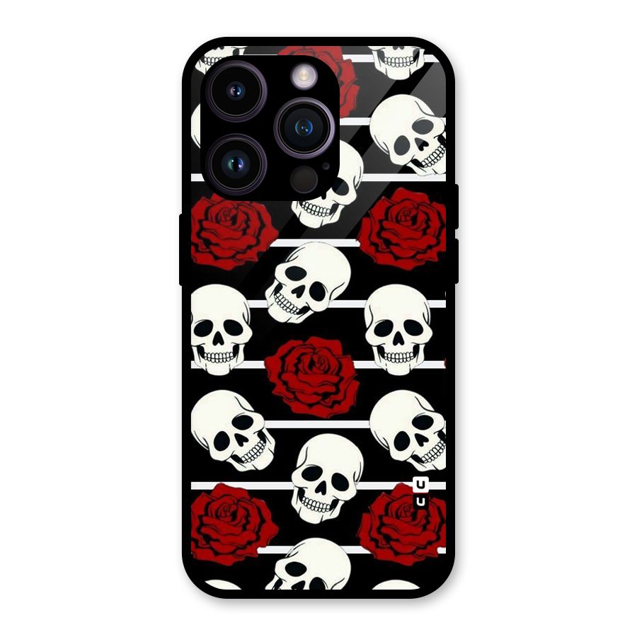 Adorable Skulls Glass Back Case for iPhone 14 Pro