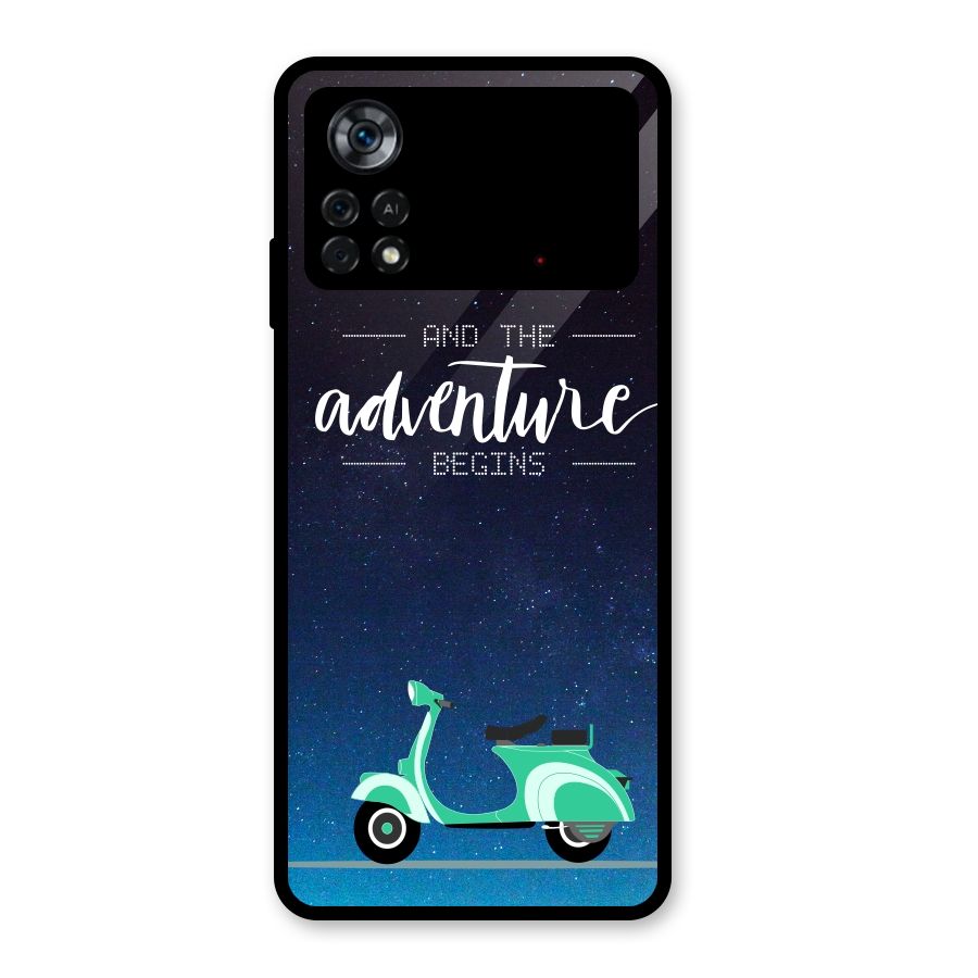 Adventure Scooter Glass Back Case for Poco X4 Pro 5G