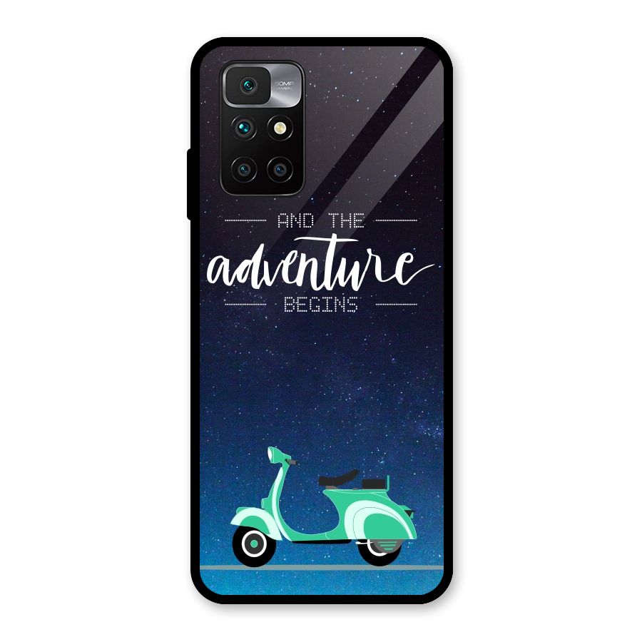 Adventure Scooter Glass Back Case for Redmi 10 Prime