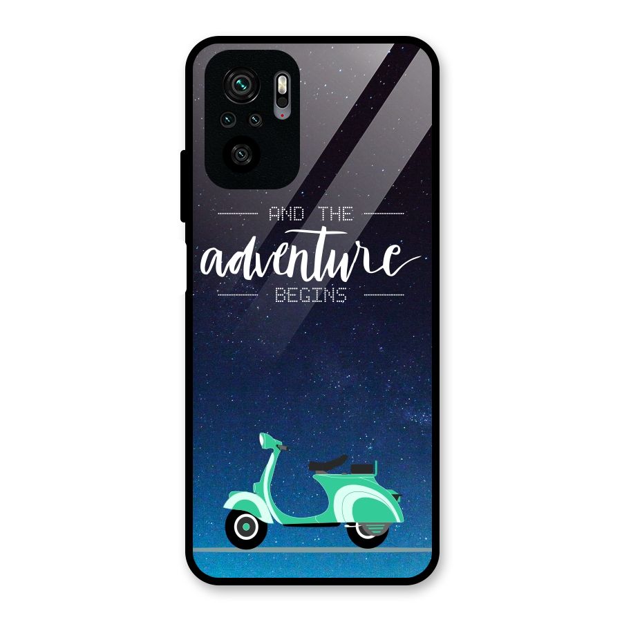 Adventure Scooter Glass Back Case for Redmi Note 11 SE