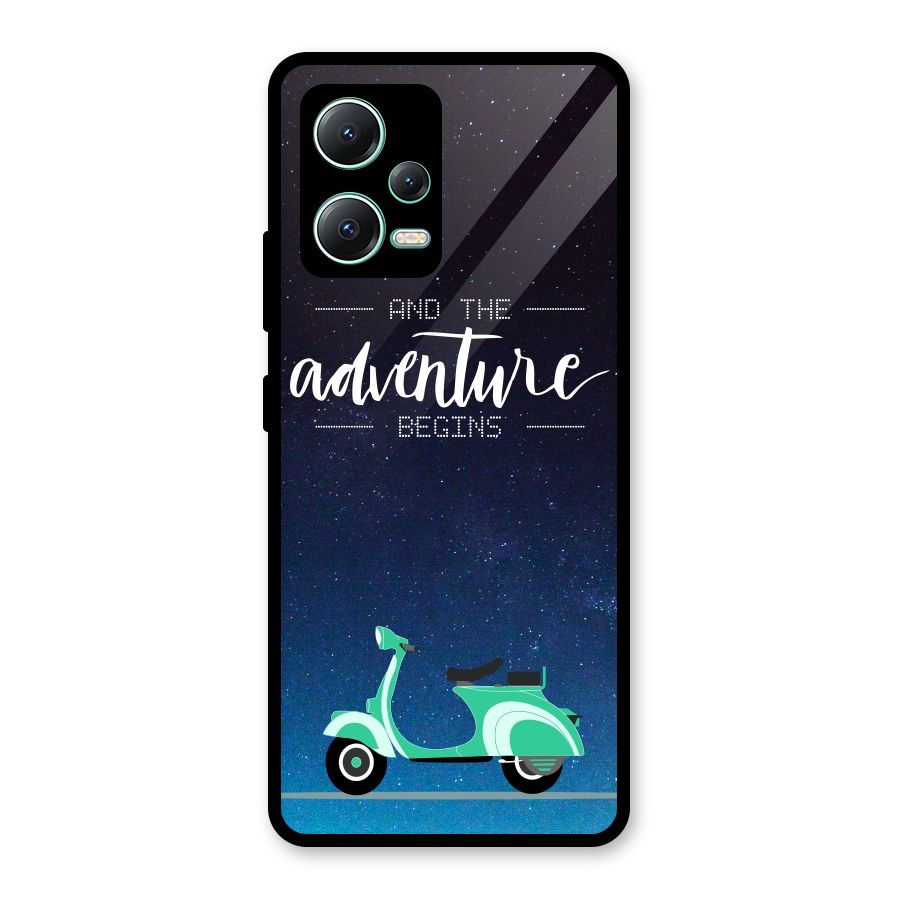 Adventure Scooter Glass Back Case for Redmi Note 12 5G