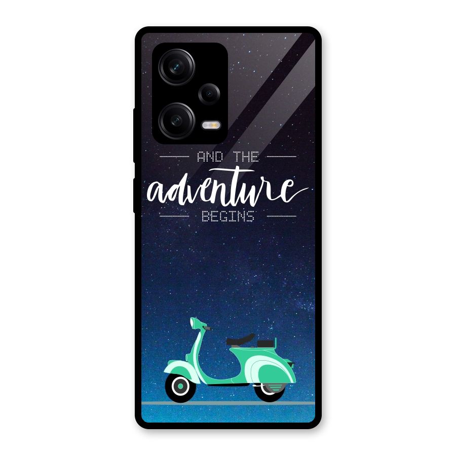Adventure Scooter Glass Back Case for Redmi Note 12 Pro