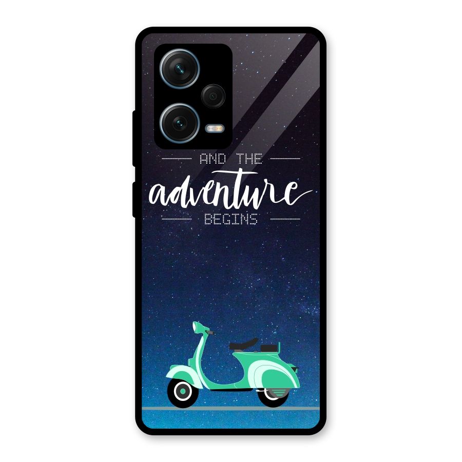 Adventure Scooter Glass Back Case for Redmi Note 12 Pro Plus 5G