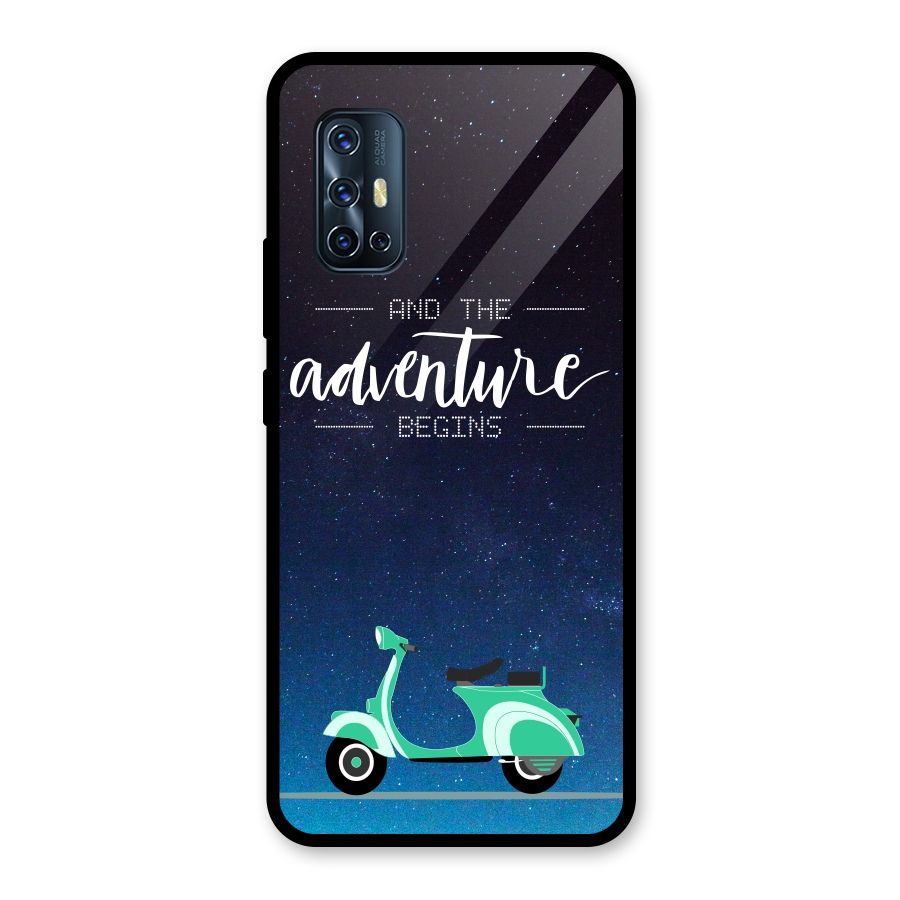 Adventure Scooter Glass Back Case for Vivo V17