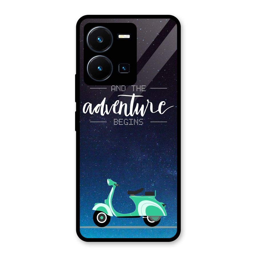 Adventure Scooter Glass Back Case for Vivo Y35