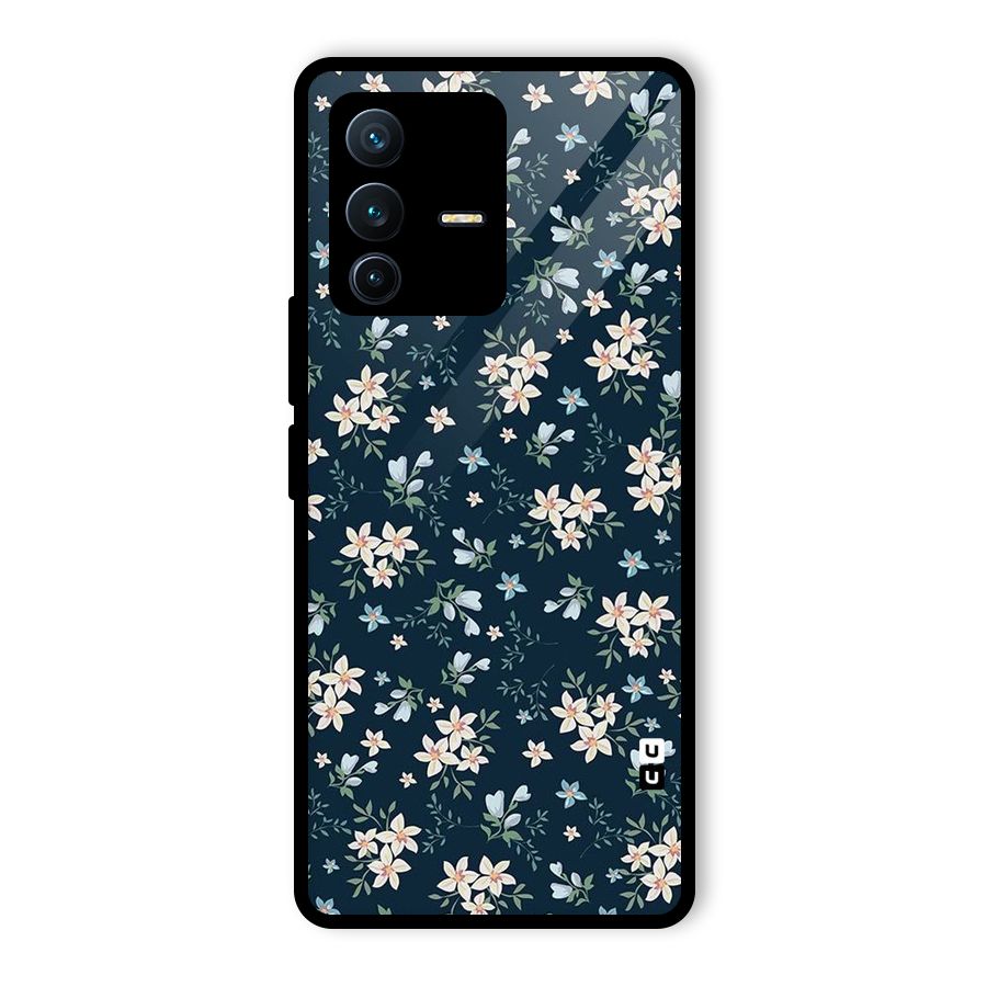 Aesthetic Bloom Glass Back Case for Vivo V23 Pro