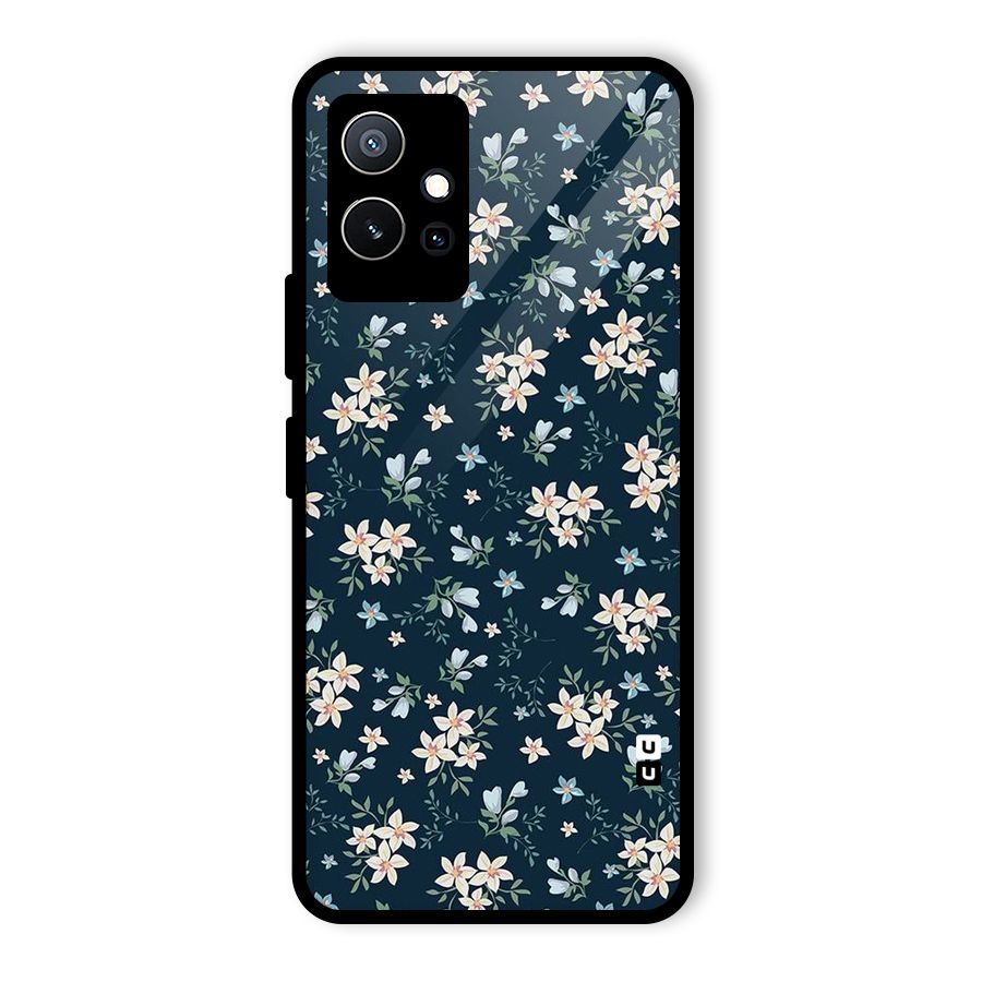 Aesthetic Bloom Glass Back Case for Vivo Y75 5G
